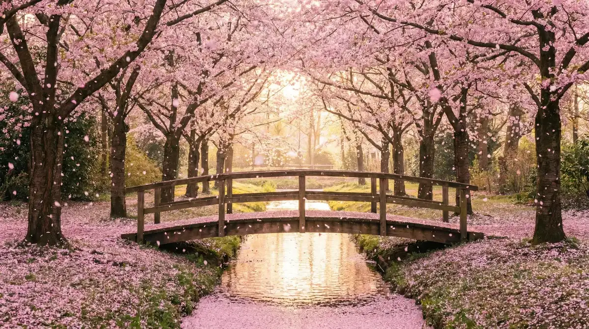 樱花桥畔 - 欧美肥臀 唯美风景